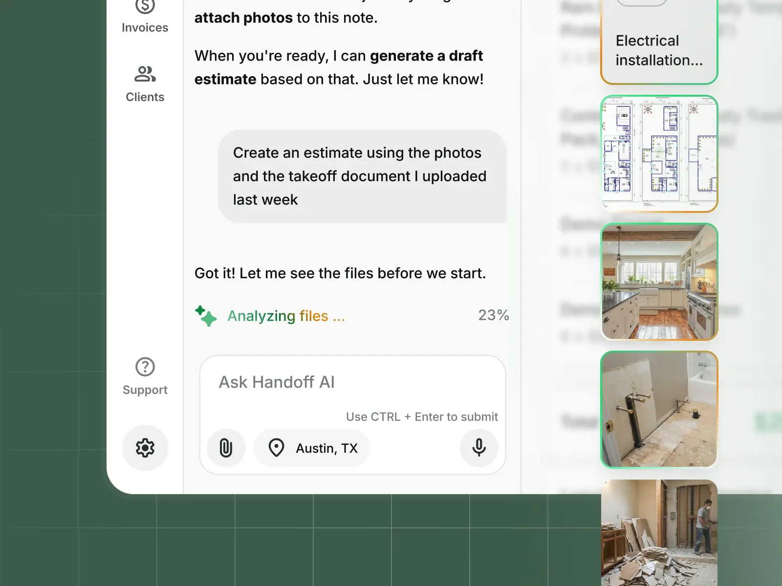 Screenshot of AI file analysis