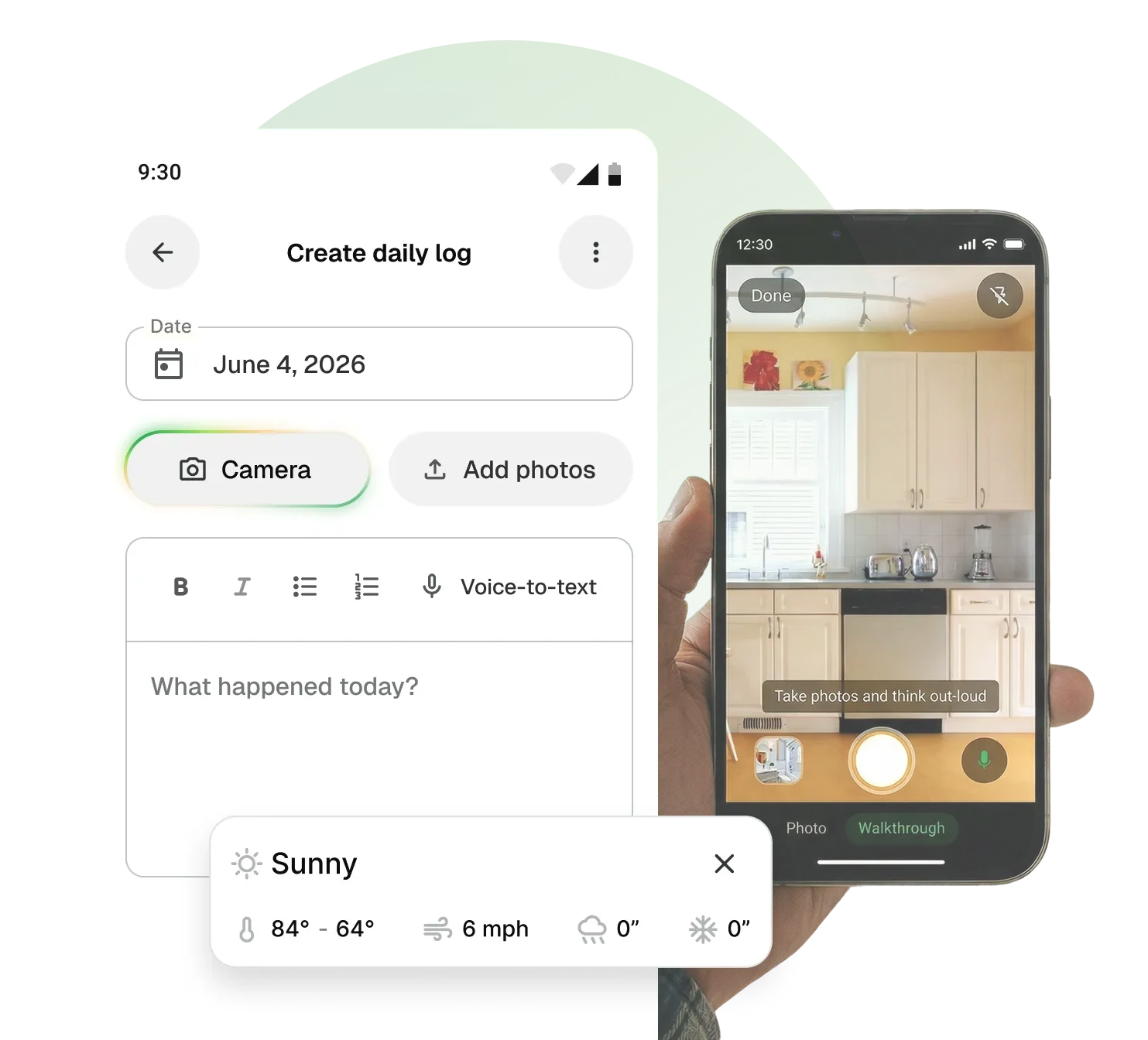 Handoff daily log interface