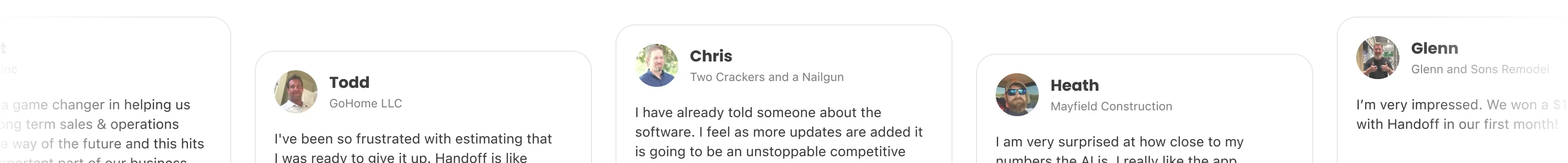 Contractors using Handoff — Reviews