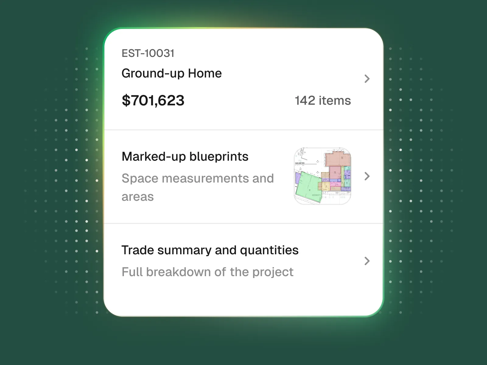 Handoff AI takeoff turned into an estimate and proposal